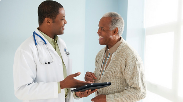 Healthcare professional reviewing patient records